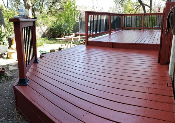 Hand built wooden deck