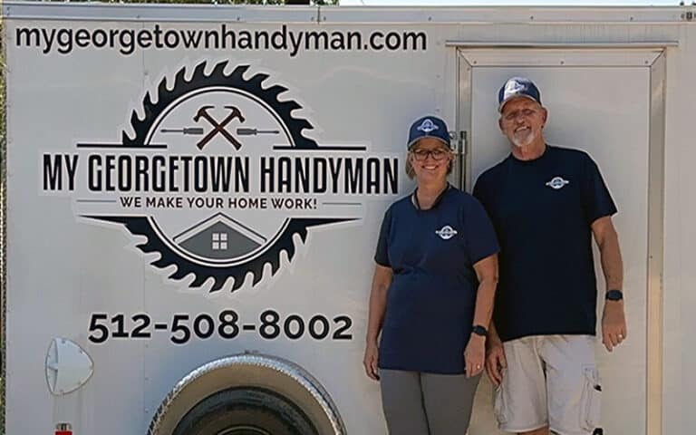 Lisa and Michael in front of My Georgetown Handyman trailer